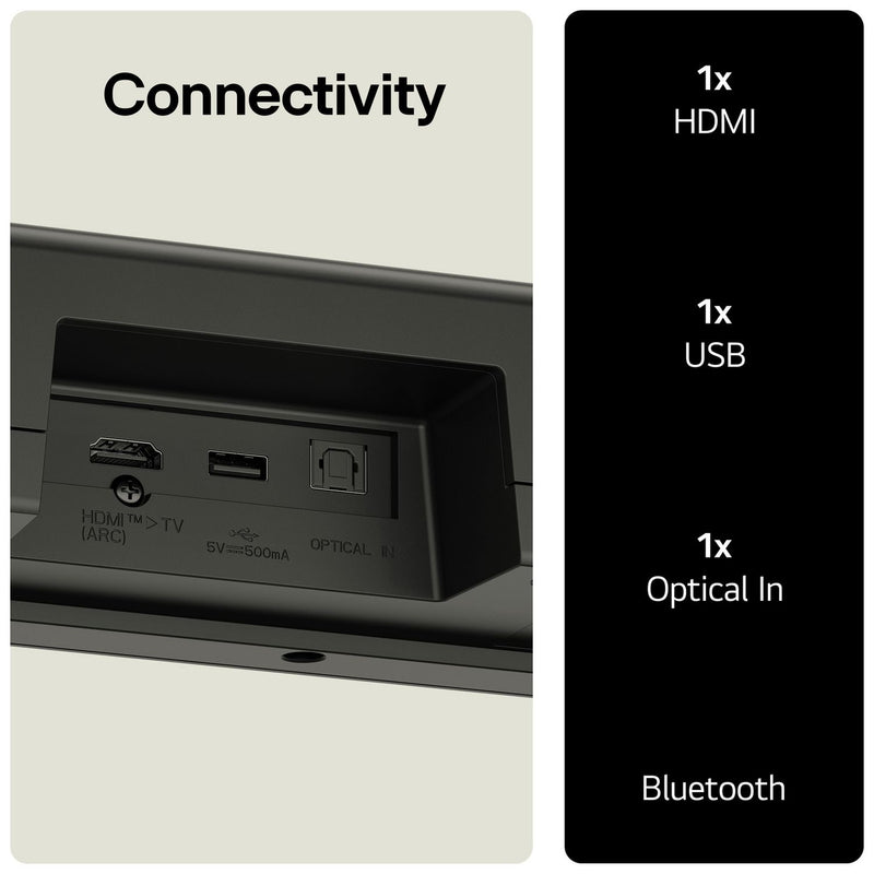 LG US40T 2.1ch Bluetooth soundbar with wireless subwoofer, imported from the UK