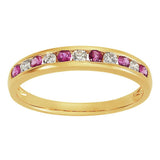 Revere 9ct gold diamond and ruby eternity ring, UK version