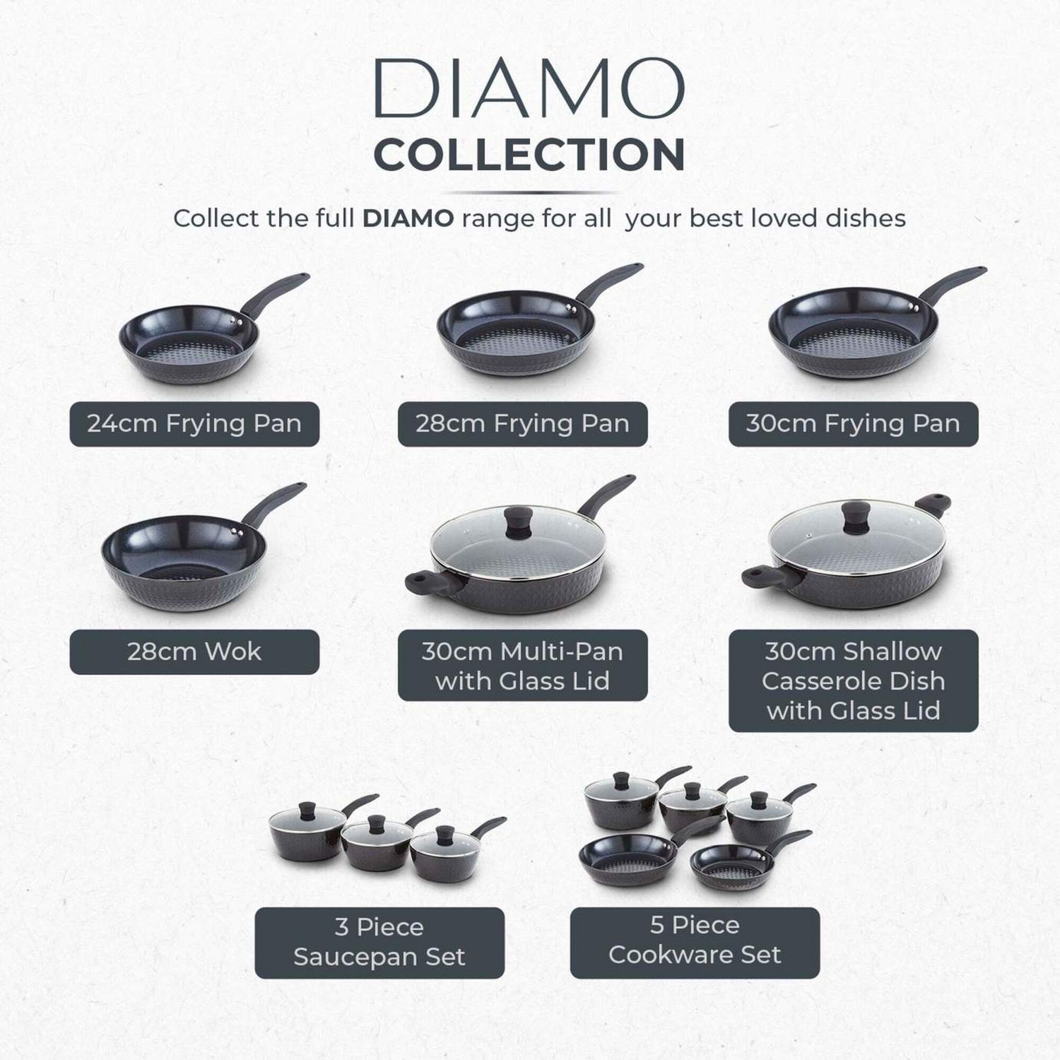Tower Diamo 30cm lidded saute pan, UK version