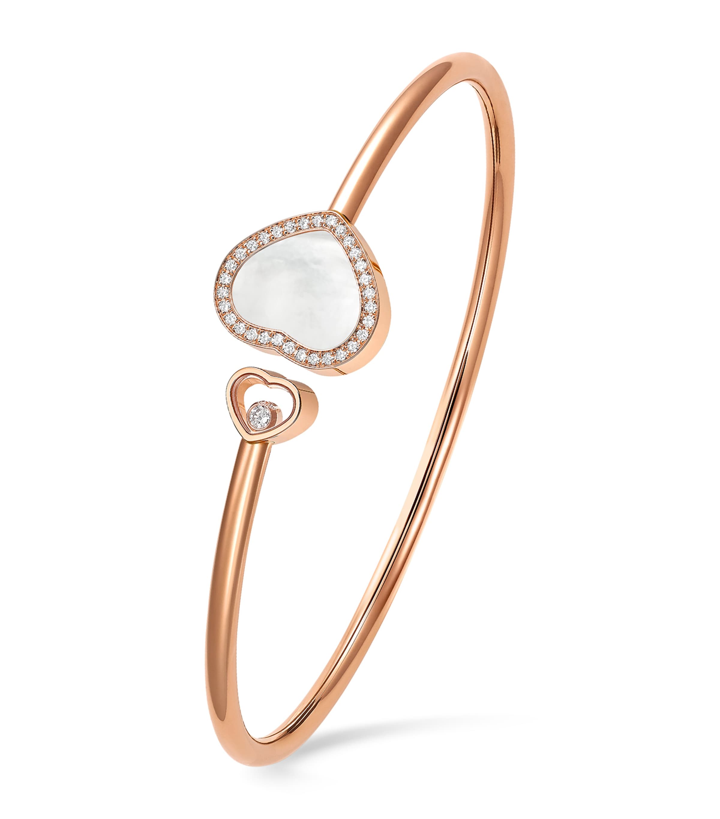 Chopard Happy Diamonds rose gold bangle with diamonds and mother-of-pearl (British brand)