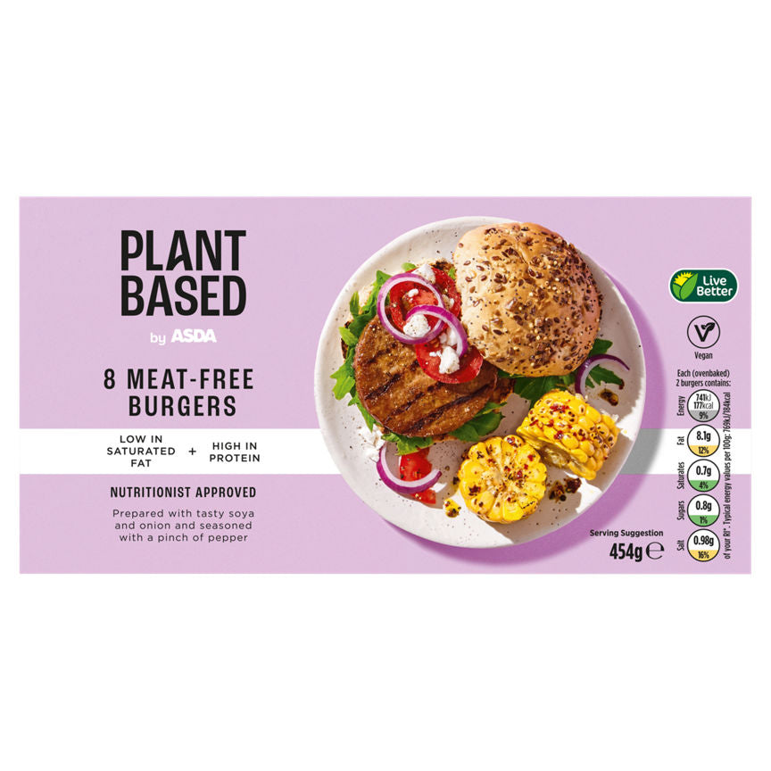 Plant Based by ASDA 8 Meat-Free Burgers