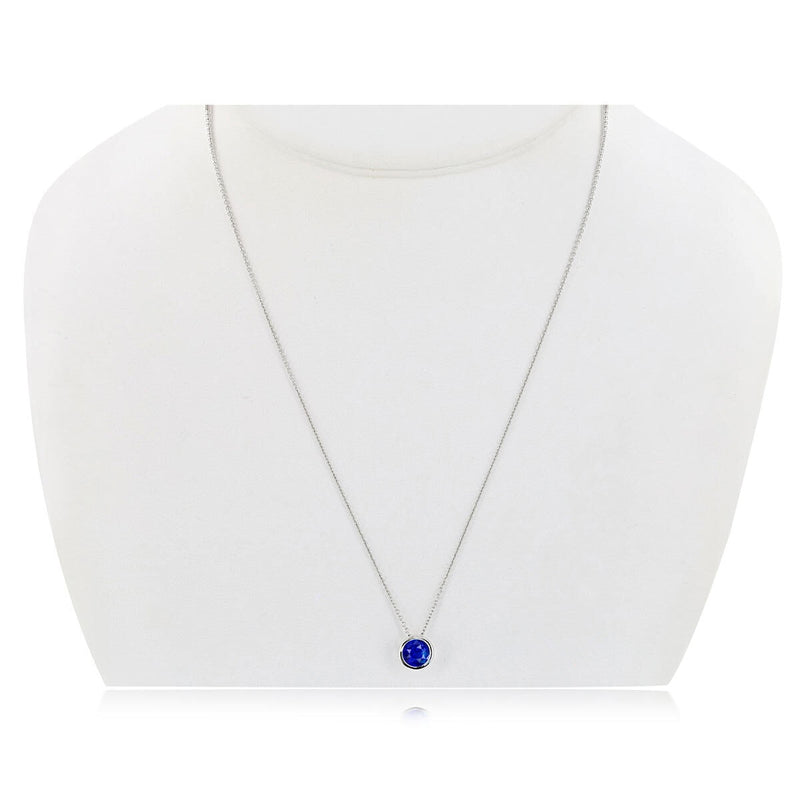 Costco round cut sapphire pendant 14ct white gold, UK version