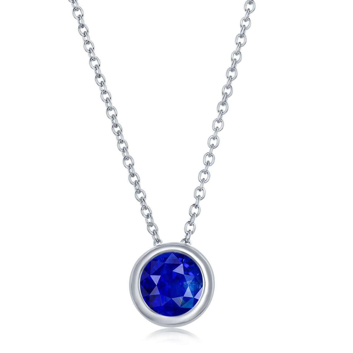 Costco round cut sapphire pendant 14ct white gold, UK version
