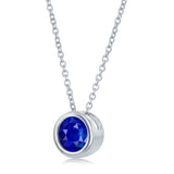 Costco round cut sapphire pendant 14ct white gold, UK version