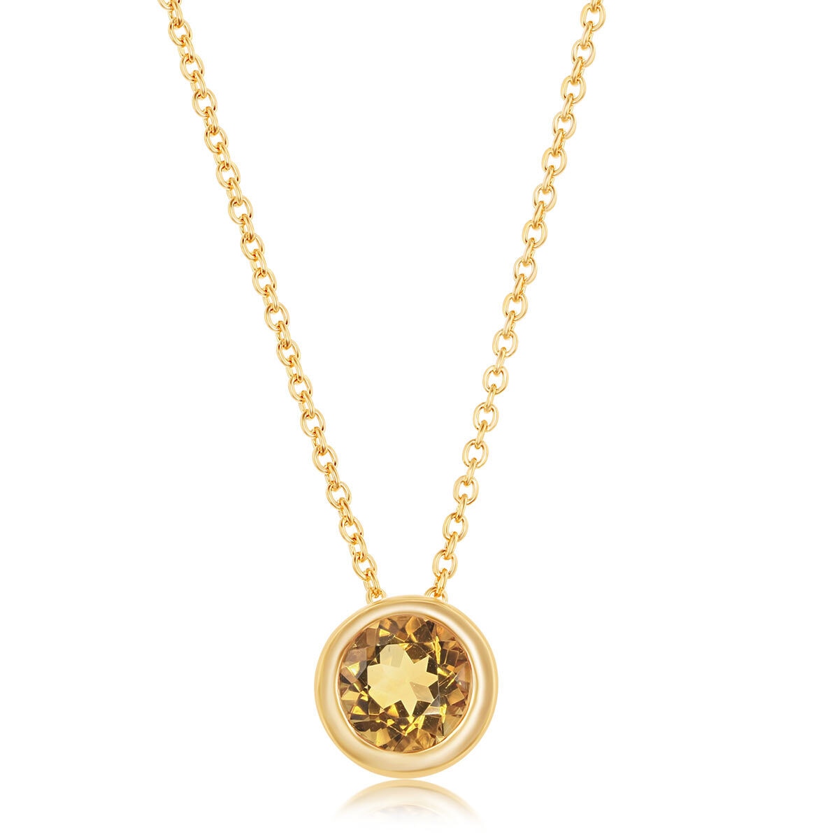 Costco citrine pendant 14ct gold 18 inch chain - British product