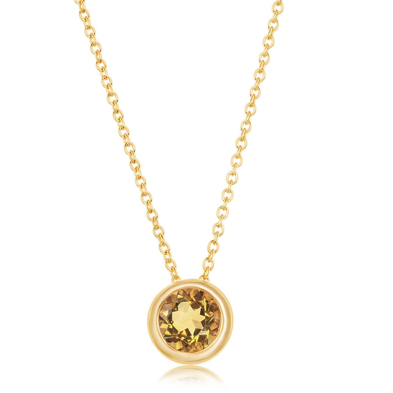 Costco citrine pendant 14ct gold 18 inch chain - British product