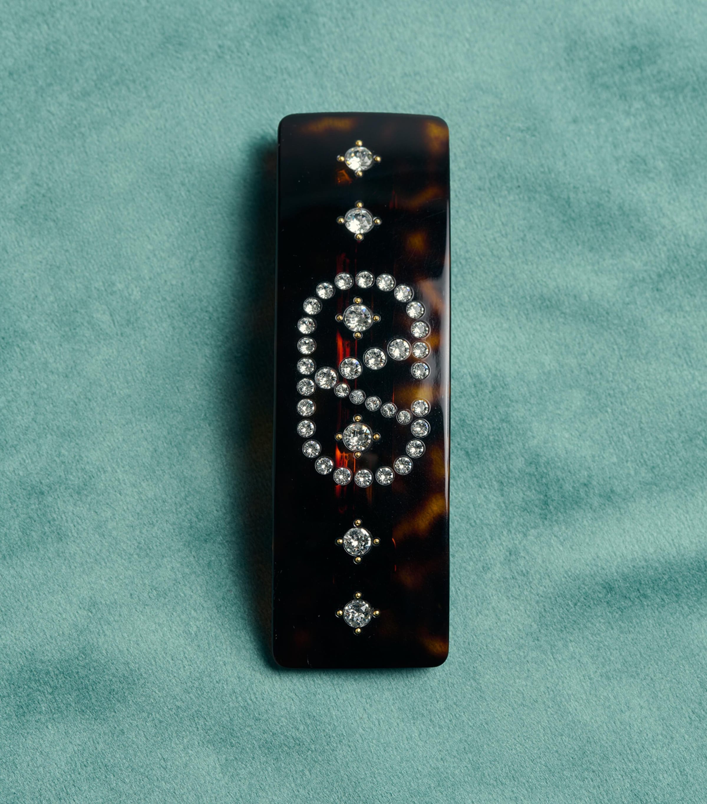 Valentino Garavani crystal-embellished VLogo hair clip - British product