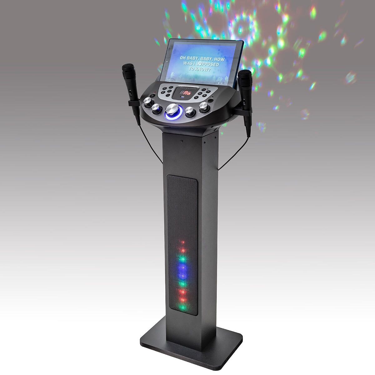 Easy Karaoke Smart Bluetooth Pedestal Karaoke System, with LED Lights, Disco Ball and Speakers, EKS828BT GOODS Costco UK