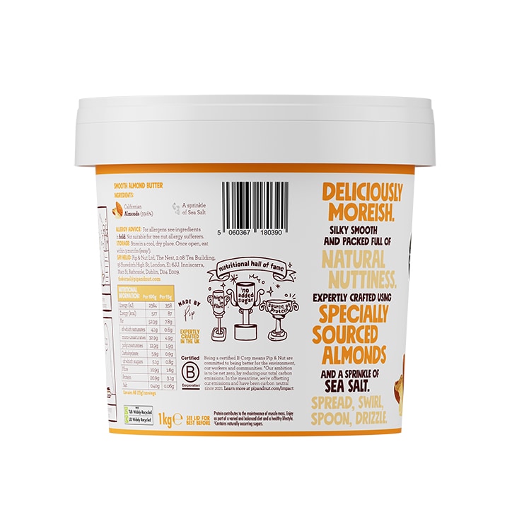 Pip & Nut Smooth Peanut Butter 1kg Nut Butters Holland&Barrett   