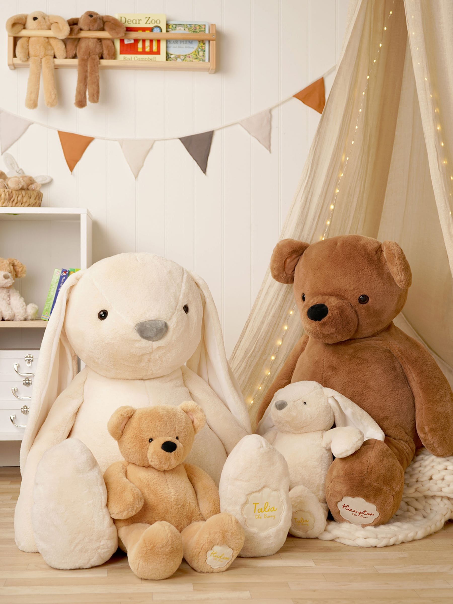 Widdop Talia cream plush big bunny toy 50cm, imported from the UK