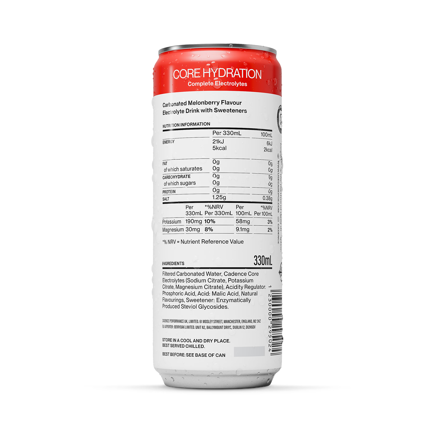Cadence electrolyte drink Melonberry 330ml, imported from the UK