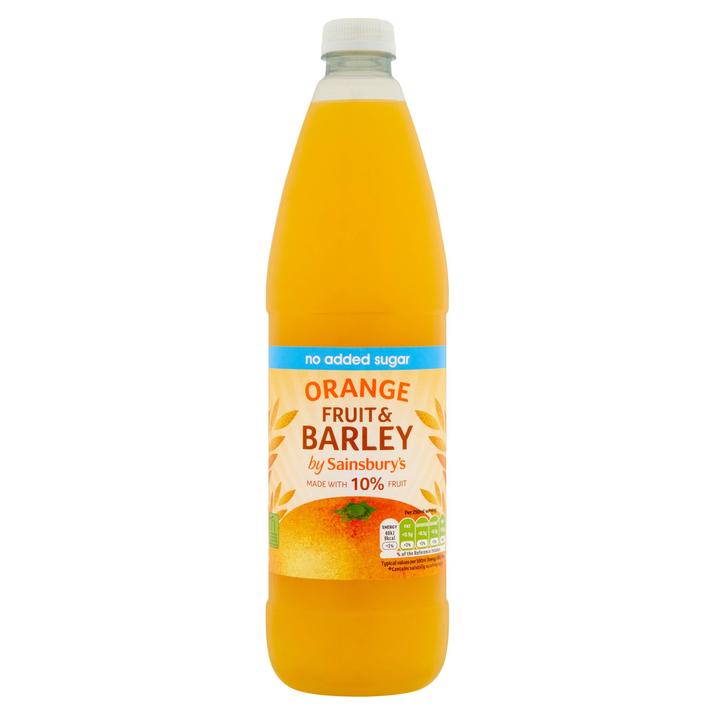 Sainsbury's Fruit and Barley Orange No added Sugar 1L GOODS Sainsburys   