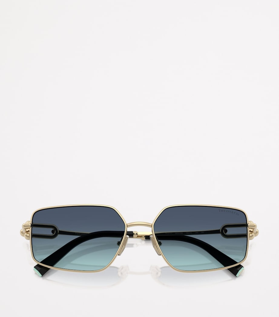 Tiffany & Co. TF3111 metal rectangular sunglasses, imported from the UK