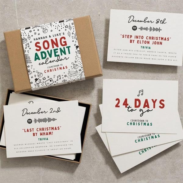 Leaper 24 day Christmas card set calendar, imported from the UK