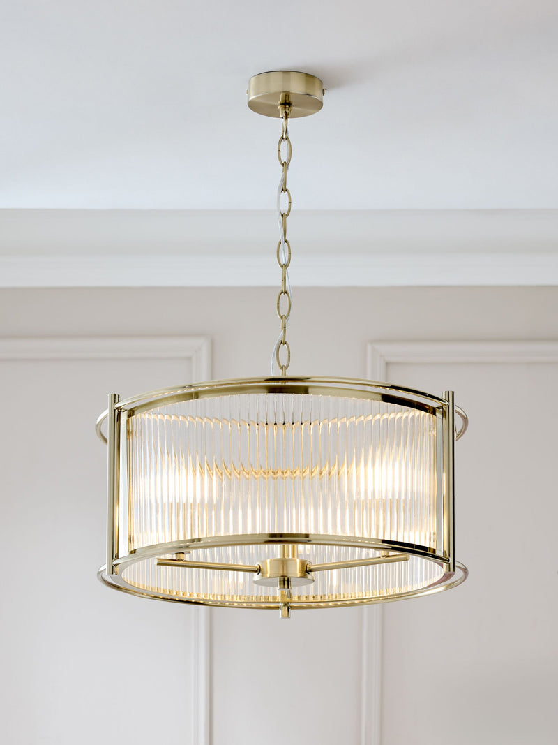 Plafonnier chandelier à 3 lumières Hertford en laiton (marque britannique)