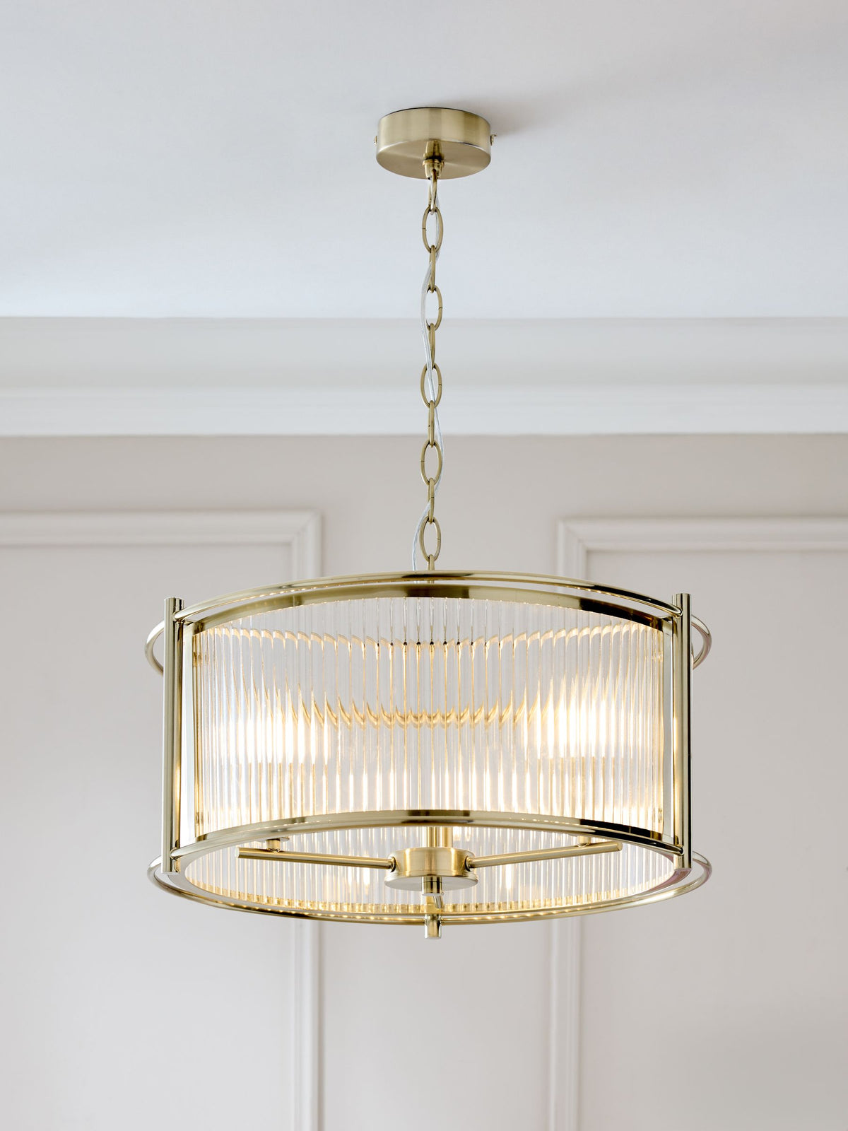 Plafonnier chandelier à 3 lumières Hertford en laiton (marque britannique)