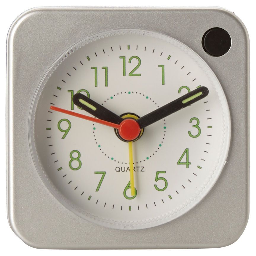 George Home Silver Travel Alarm Clock