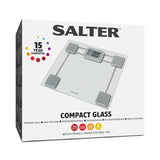 Salter Toughened Glass Compact Electronic Bathroom Scale - Silver GOODS M&S   