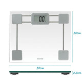 Salter Toughened Glass Compact Electronic Bathroom Scale - Silver GOODS M&S   