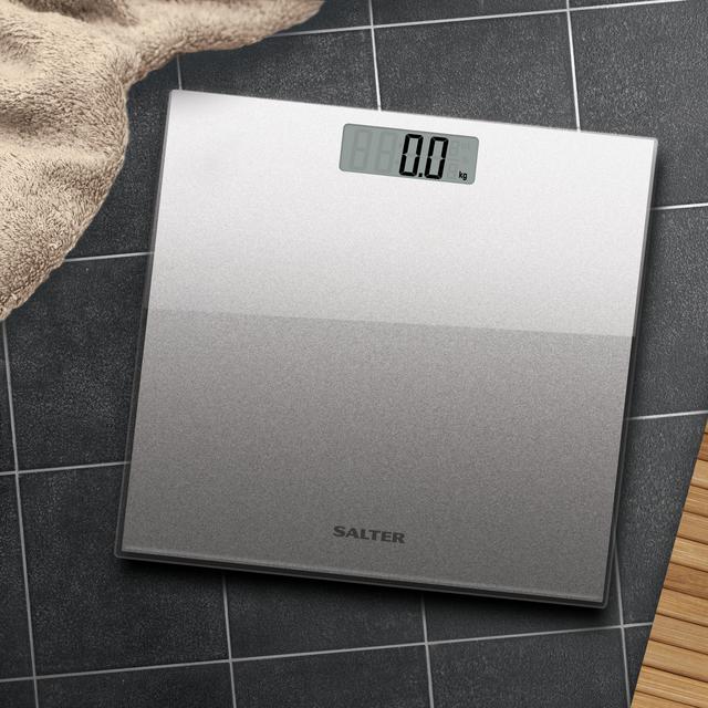 Salter Glass Electronic Bathroom Scale Silver GOODS M&S   