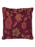 Riva Paoletti Burgundy Red Zurich Floral Jacquard cushion, UK version