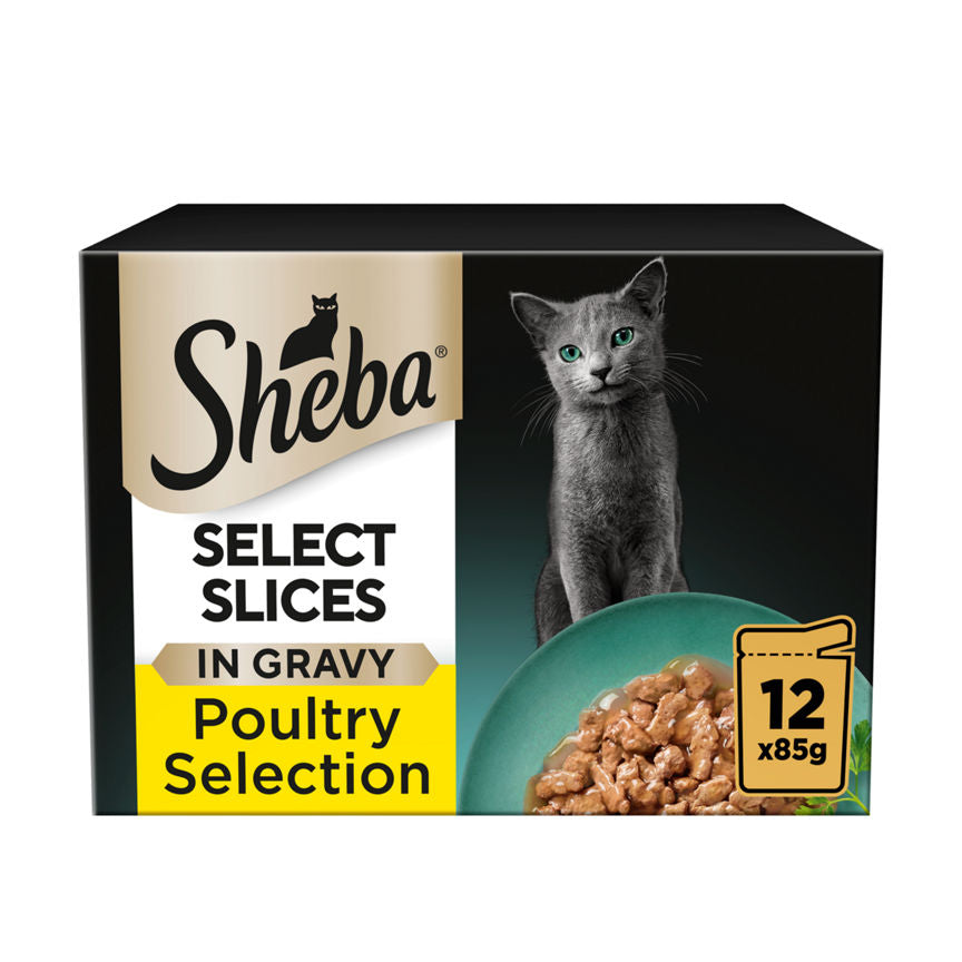 Sheba Select Slices Cat Food Pouches Poultry in Gravy