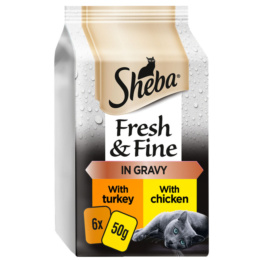 Sheba Fresh & Fine Wet Cat Food Pouches Chicken & Turkey in Gravy GOODS ASDA   