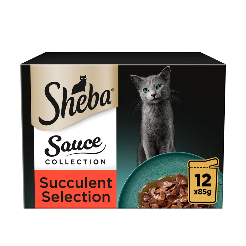 Sheba Sauce Collection Adult Cat Food Pouch Succulent Selection 12 x 85g