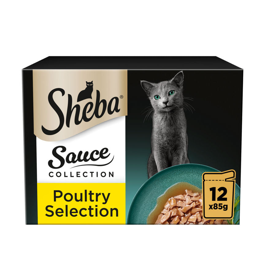 Sheba Sauce Collection Adult Cat Food Pouch Poultry Selection 12 x 85g GOODS ASDA   