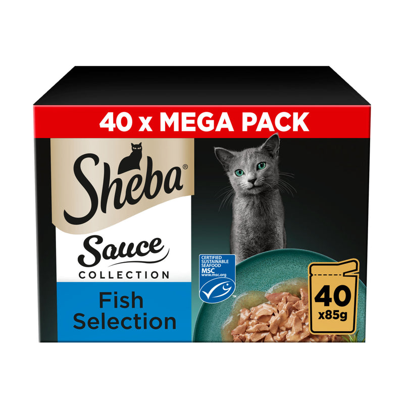 Sheba cat food fish selection pouches 40x85g (British brand)