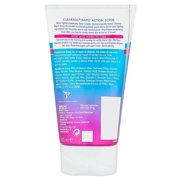 Clearasil Rapid Action Acne Exfoliating Face Scrub 125ml GOODS Superdrug   