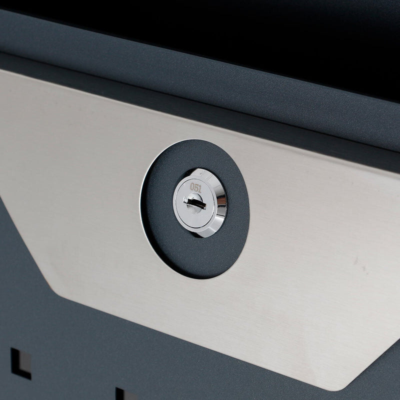 Phoenix Estilo front loading letter box graphite grey (British brand)