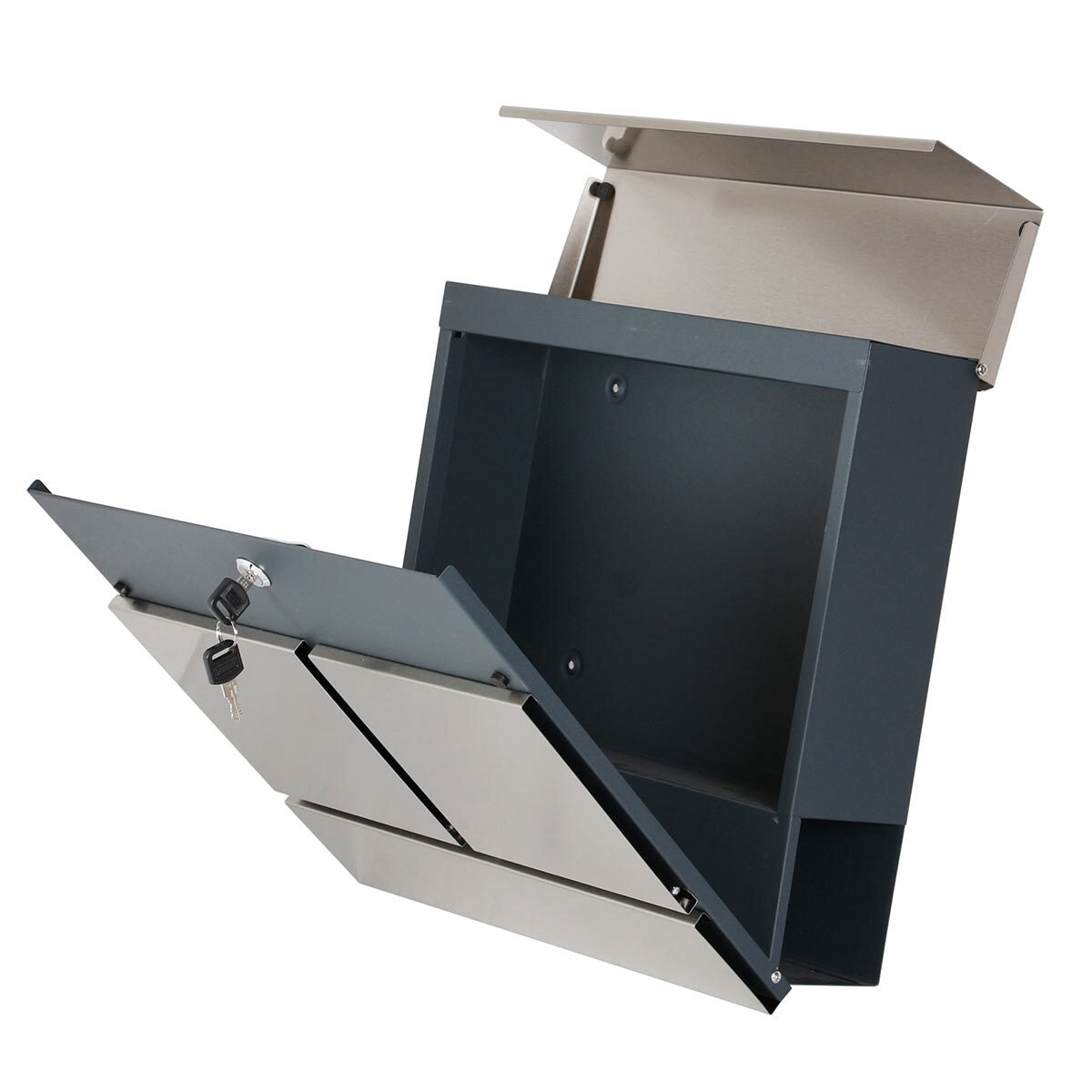 Phoenix Estilo top loading letter box stainless steel with key lock - British product