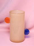 Widdop yellow glass vase with bobble handles (British brand)