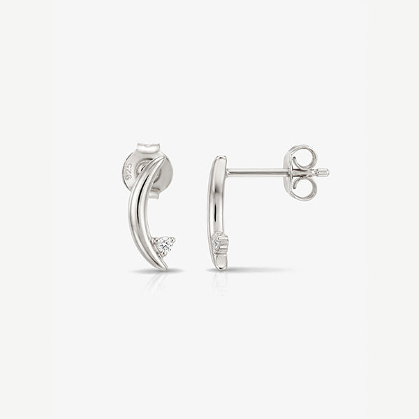 MUCHV moon stud earrings 0.9cm, UK version