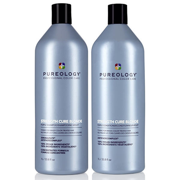 Pureology Strength Cure Blonde hair care duo 2 x 1000ml - British product