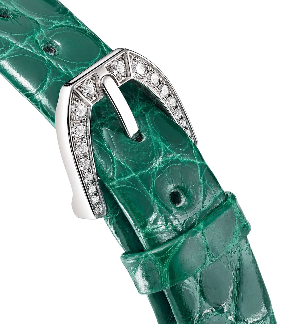 Graff white gold butterfly watch 33mm diamonds emeralds - British product