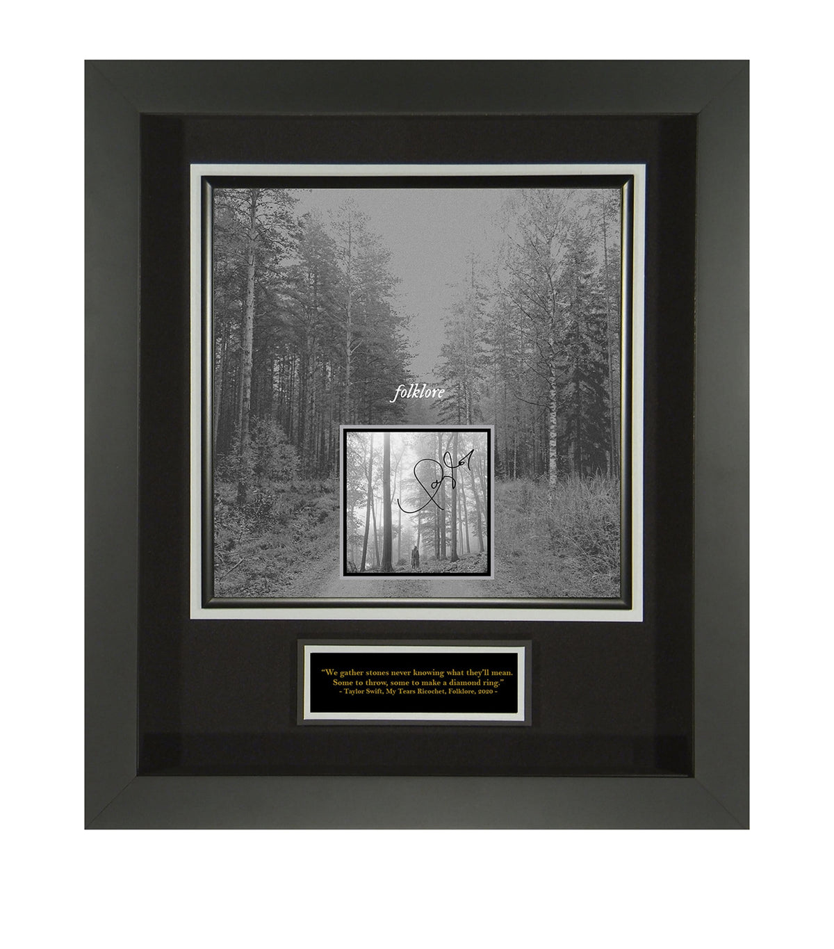 Autographed Taylor Swift Folklore CD Cover Display in Bespoke Frame