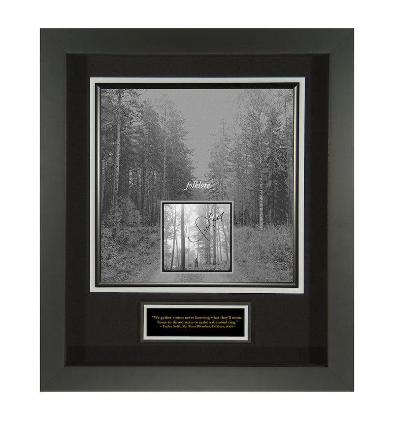 Autographed Taylor Swift Folklore CD Cover Display in Bespoke Frame