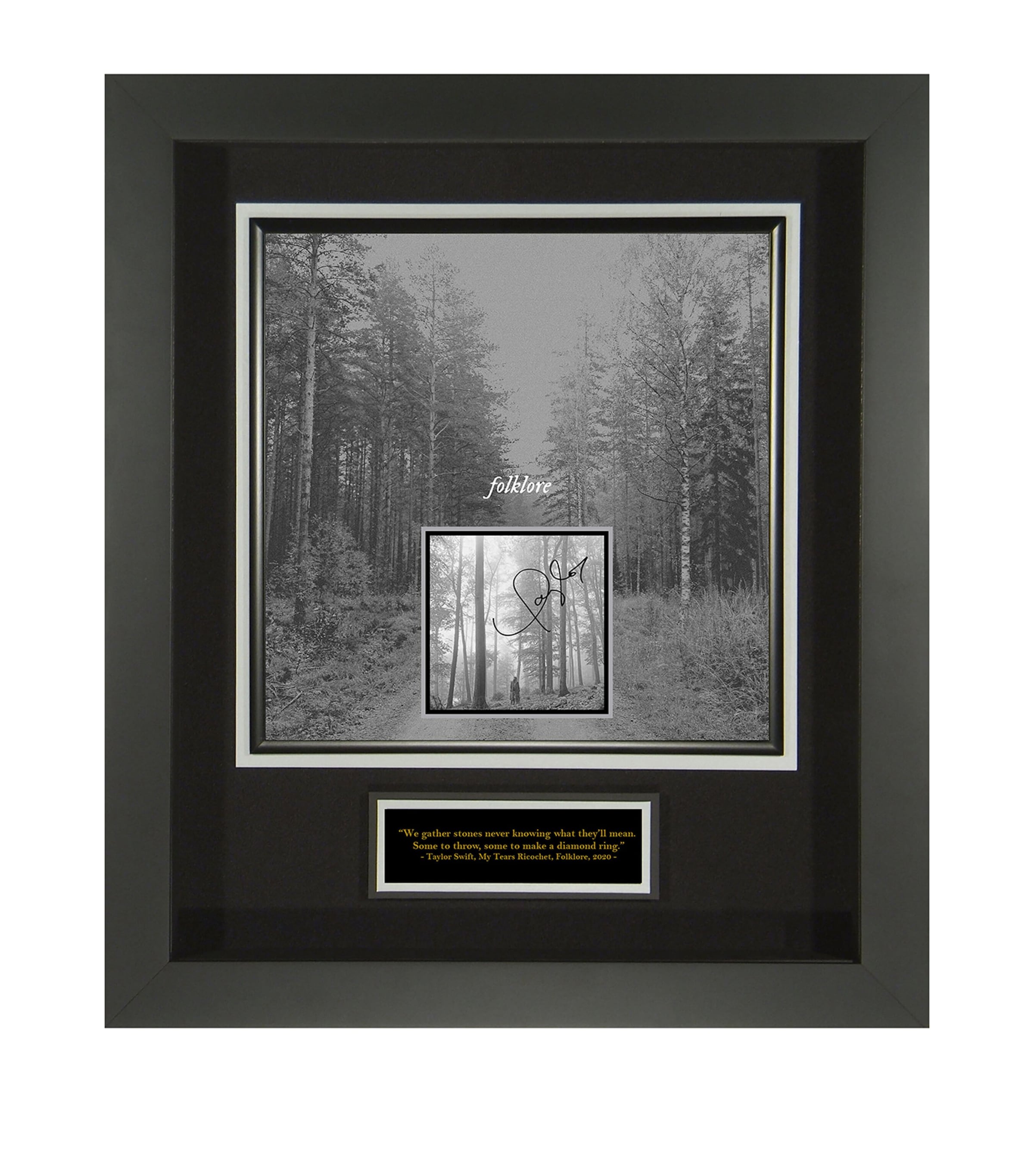 Autographed Taylor Swift Folklore CD Cover Display in Bespoke Frame