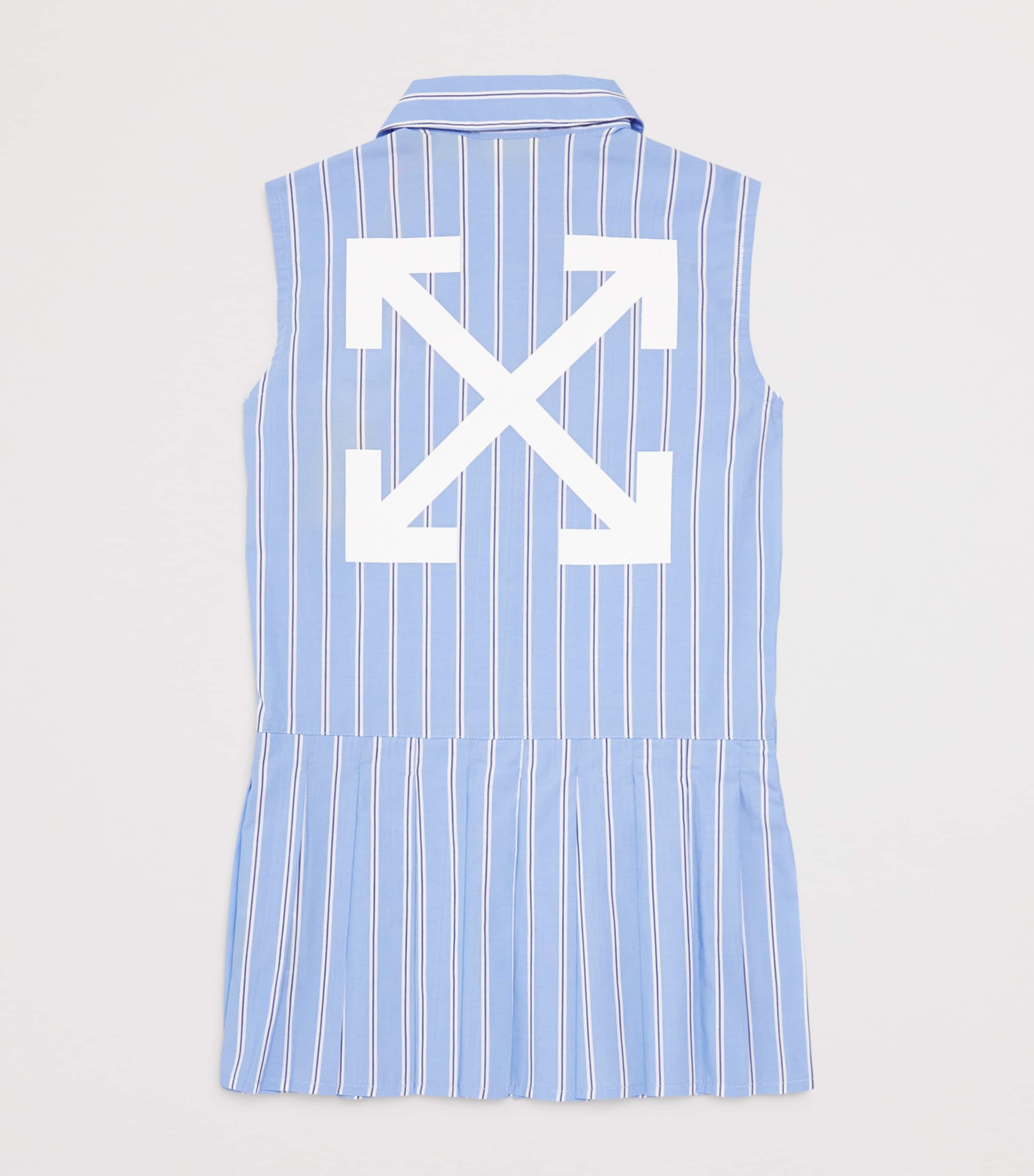 Off-White Kids cotton stripe arrows dress 4-12+ years, imported from the UK