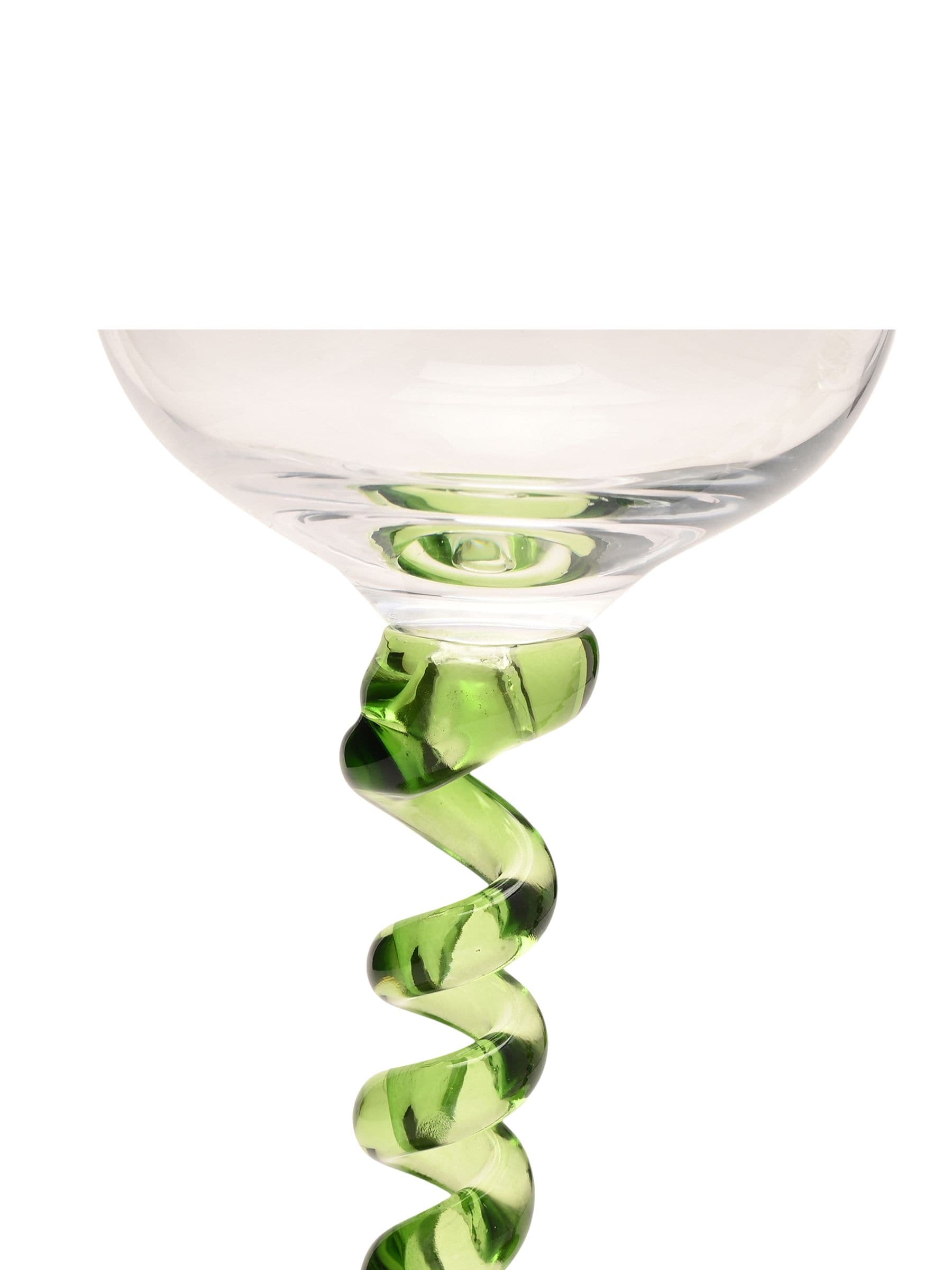 Widdop wine glasses green twisted stems pair, UK version