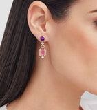 Bvlgari Allegra earrings rose gold diamonds gemstones (British brand)