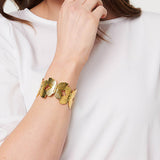 Izabel London butterfly metallic texture wide bracelet, UK version