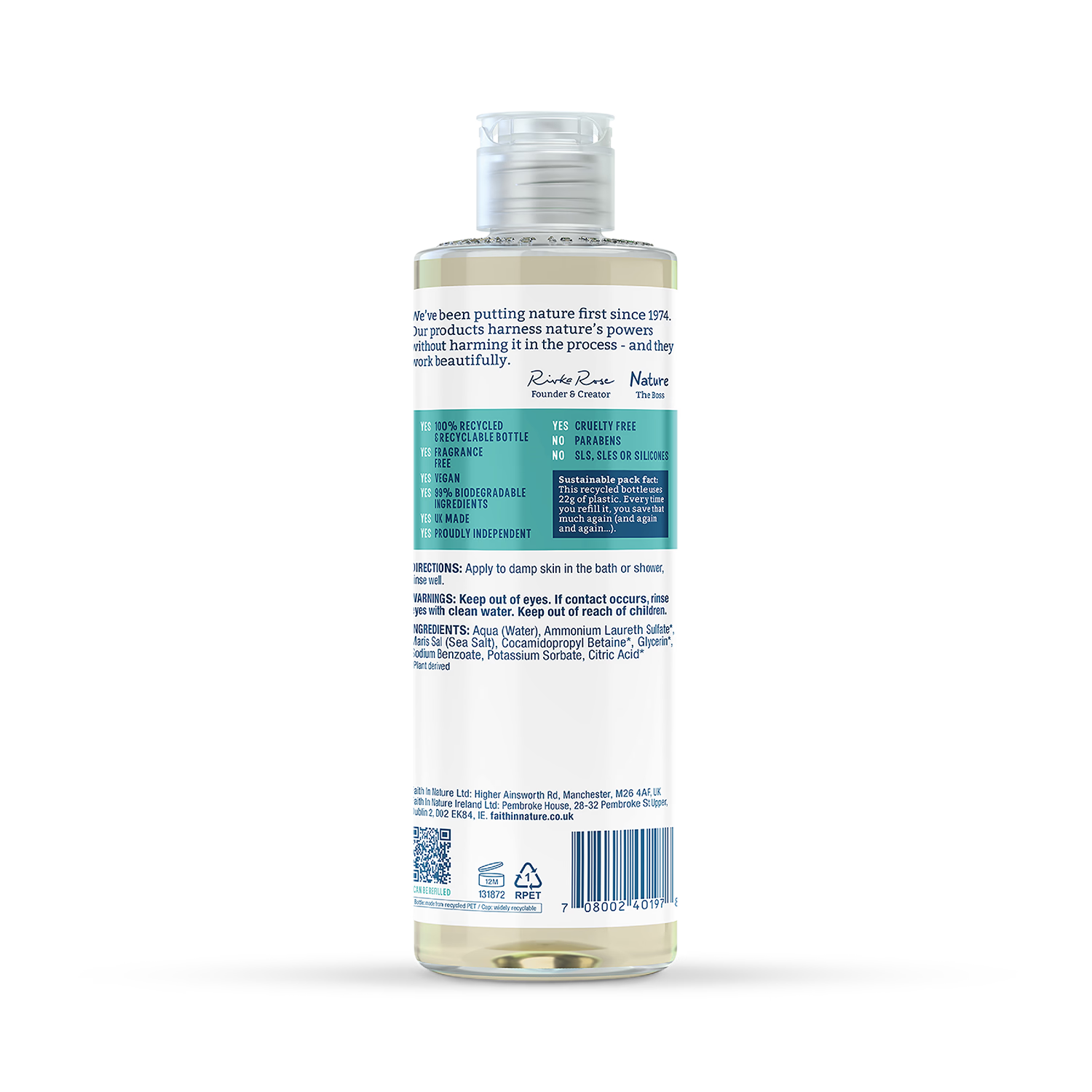 Faith in Nature Fragrance Free Body Wash 400ml