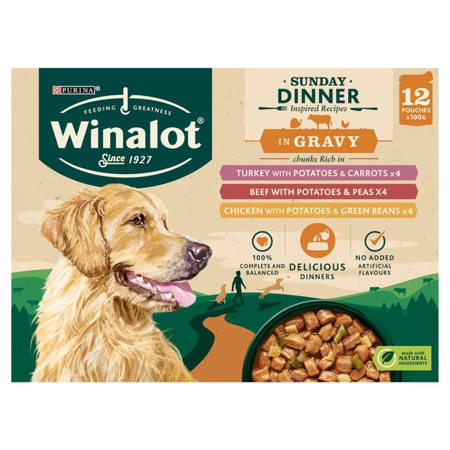 Winalot Sunday Dinner Mixed in Gravy Wet Dog Food    12 x 100g GOODS M&S   