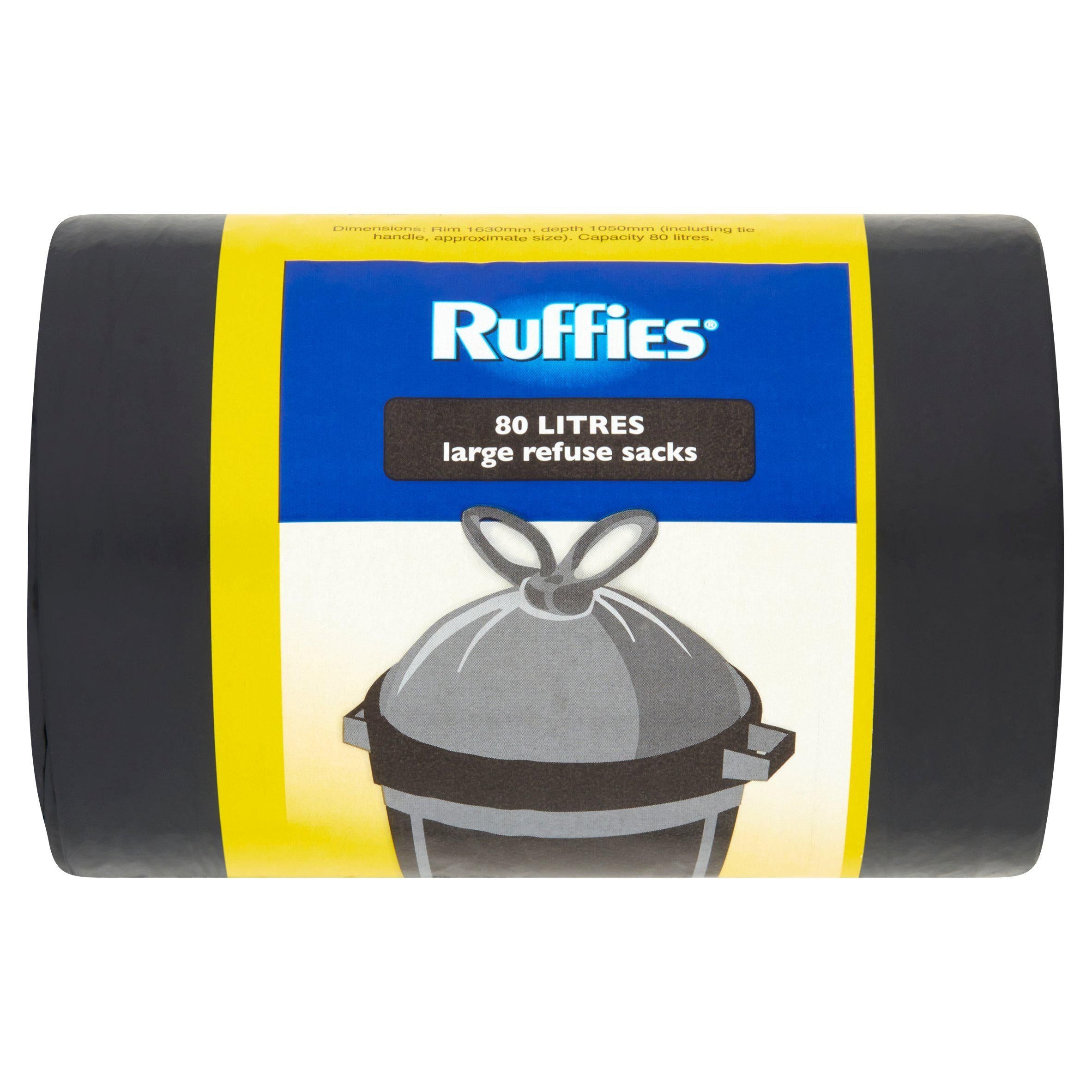 Ruffies Large Tie Handle Refuse Sacks x20 80L GOODS Sainsburys   