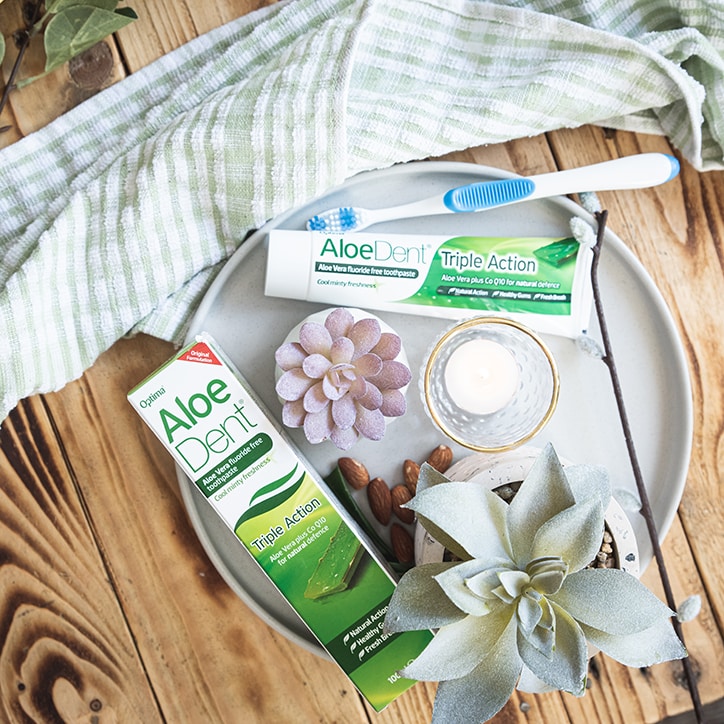 Aloe Dent Triple Action Aloe Vera Toothpaste with Co Q10 100ml Toothpaste Holland&Barrett   