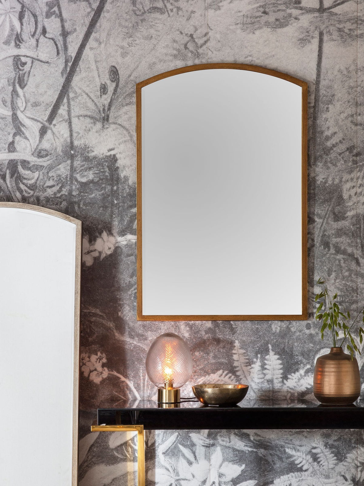 Gallery Home gold Ashford antique arch wall mirror 90cm x 60cm, UK version