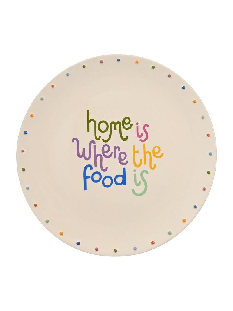 Widdop white circle platter home is where the food is 32cm, UK version